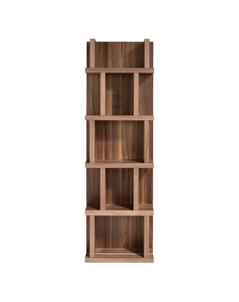 Bibliothèque en bois plaqué noyer - 60x28x190 cm