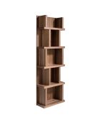 Bibliothèque en bois plaqué noyer - 60x28x190 cm