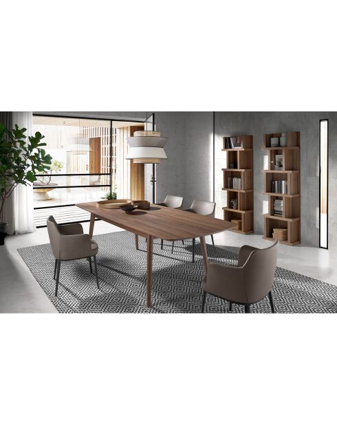 Bibliothèque en bois plaqué noyer - 60x28x190 cm