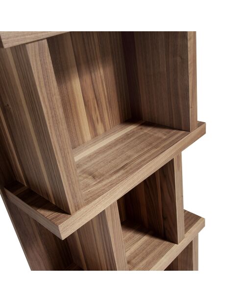 Bibliothèque en bois plaqué noyer - 60x28x190 cm