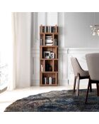 Bibliothèque en bois plaqué noyer - 60x28x190 cm