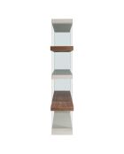 Bibliothèque avec côté en verre trempé noyer/blanc - 140x33x180 cm