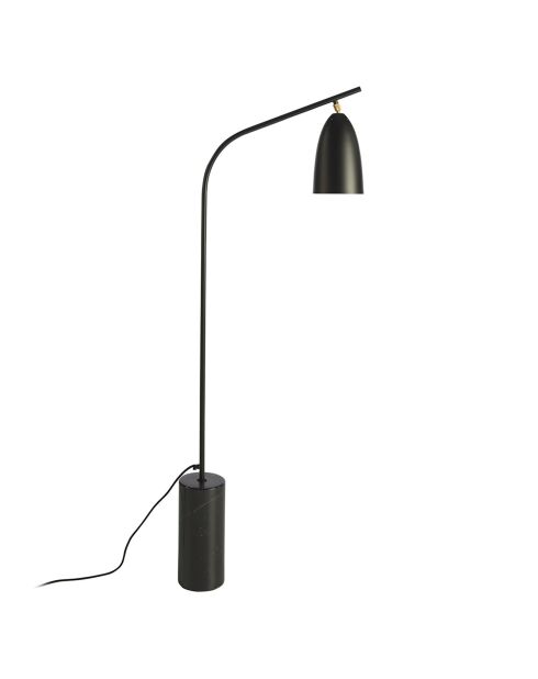 Lampada da terra con base effetto marmo nero - 62x15x147 cm