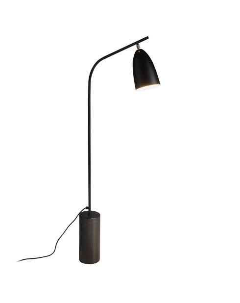 Lampadaire base effet marbre noir - 62x15x147 cm