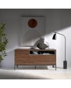 Lampadaire base effet marbre noir - 62x15x147 cm