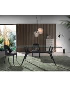 Lampadaire base effet marbre noir - 62x15x147 cm