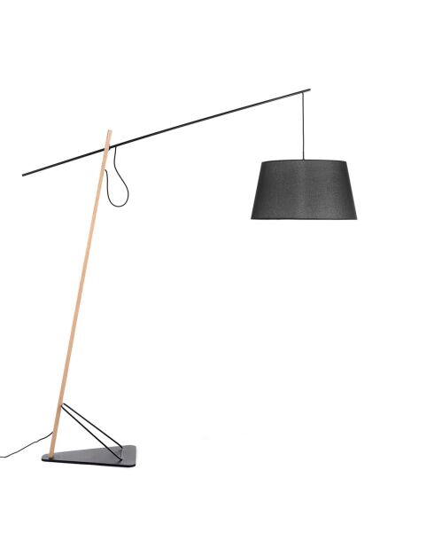 Lampadaire distance réglable noir/chêne - 220x55x230 cm