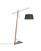 Lampadaire distance réglable noir/chêne - 220x55x230 cm