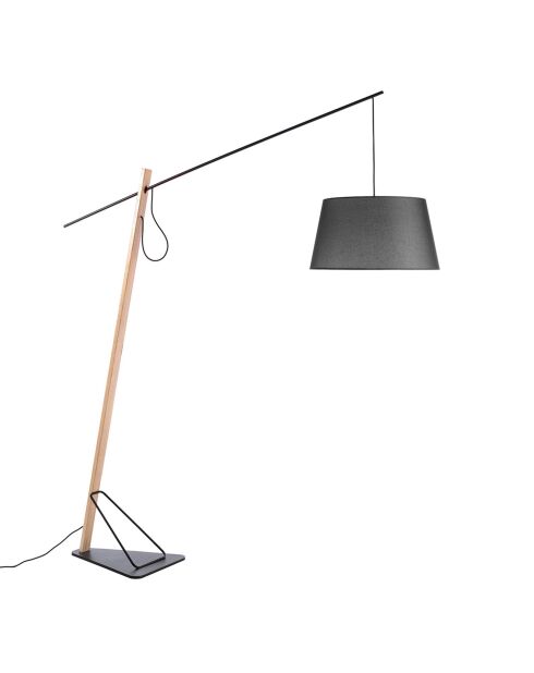 Lampadaire distance réglable noir/chêne - 220x55x230 cm