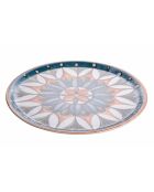 4 große Maioliche-Servierteller aus mehrfarbigem Porzellan - D.33 cm