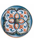 4 große Maioliche-Servierteller aus mehrfarbigem Porzellan - D.33 cm