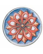 4 große Maioliche-Servierteller aus mehrfarbigem Porzellan - D.33 cm