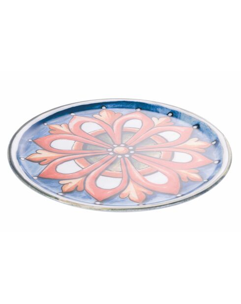 4 grote Maioliche veelkleurige porseleinen serveerborden - D.33 cm