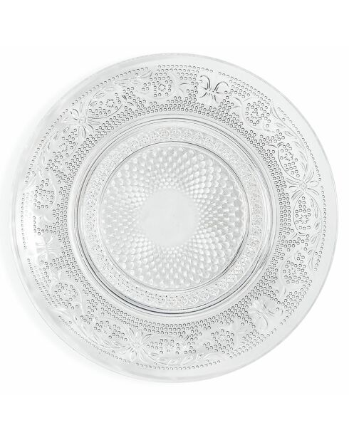 6 transparente Brotteller aus imperialem Glas - D.15 cm