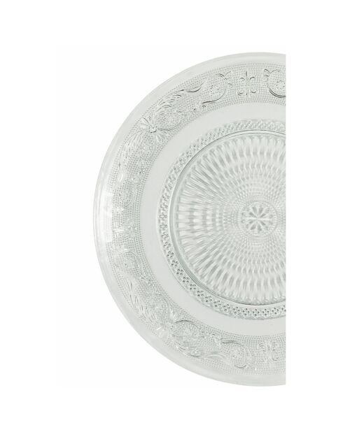 3 grote transparante imperiale glasplaten - D.33 cm