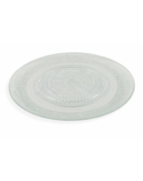 3 grote transparante imperiale glasplaten - D.33 cm