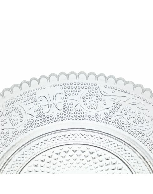 6 transparente Brotteller aus imperialem Glas - D.14,7 cm