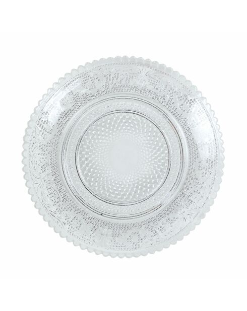 6 transparente Brotteller aus imperialem Glas - D.14,7 cm