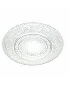 6 transparente Brotteller aus imperialem Glas - D.14,7 cm