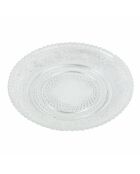 6 transparente Brotteller aus imperialem Glas - D.14,7 cm