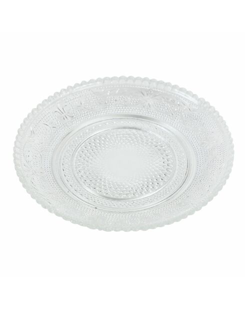 6 transparente Brotteller aus imperialem Glas - D.14,7 cm