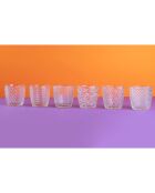 6 geometrische transparante waterglazen - 38 cl