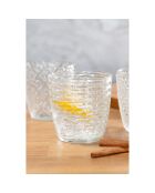 6 geometrische transparante waterglazen - 38 cl