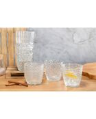 6 geometrische transparante waterglazen - 38 cl