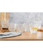 6 geometrische transparante waterglazen - 38 cl