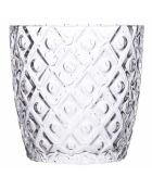 6 geometrische transparante waterglazen - 38 cl