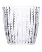 6 geometrische transparante waterglazen - 38 cl