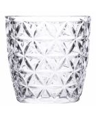 6 geometrische transparante waterglazen - 38 cl