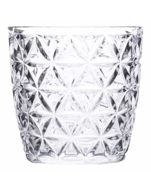 6 geometrische transparente Wassergläser - 38 cl