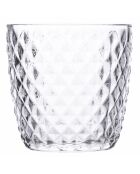 6 geometrische transparante waterglazen - 38 cl