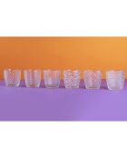 6 geometrische transparante waterglazen - 38 cl