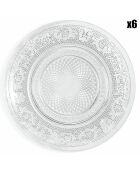 6 transparente Brotteller aus imperialem Glas - D.15 cm