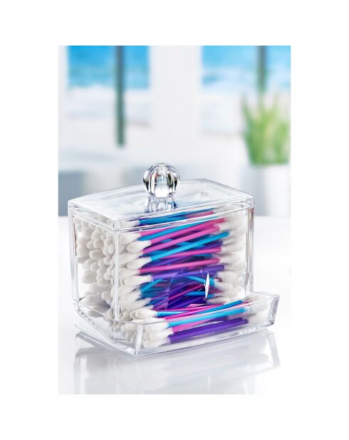 Transparante doos voor wattenstaafjes - 9x11x6 cm