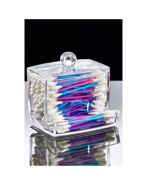 Transparante doos voor wattenstaafjes - 9x11x6 cm