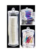 3 Boîtes à coton & coton-tiges transparentes