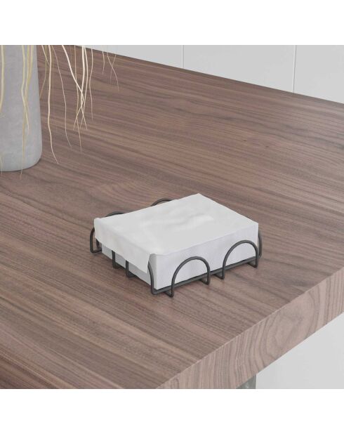 Porte-serviettes noir - 18x18x2 cm