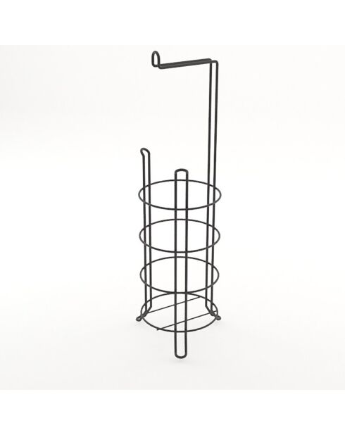 Porte papier toilette noir - 15x15x55 cm