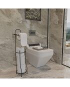 Porte papier toilette noir - 15.5x15x66.5 cm