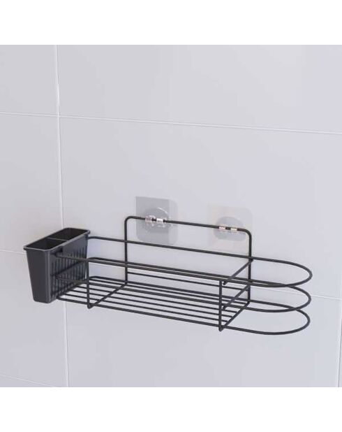 Support de douche noir - 9x36 x12 cm