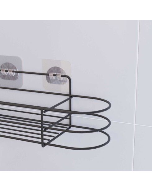 Support de douche noir - 9x36 x12 cm