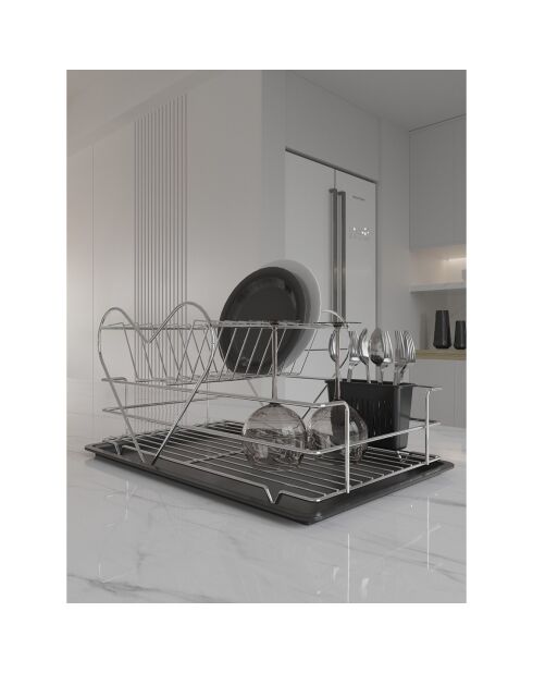 Schwarzer Geschirrhalter - 47x31x24 cm