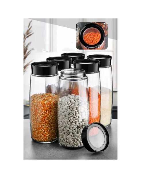 Set de bocaux 6 Pièces transparent - 10x26 cm