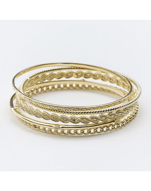 Brazalete de latón dorado y óxido de circonio