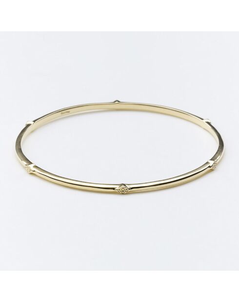 Brazalete de latón dorado y óxido de circonio