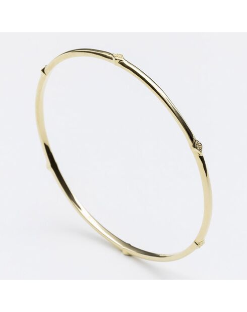 Brazalete de latón dorado y óxido de circonio