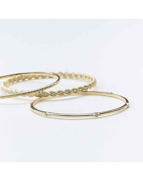 Brazalete de latón dorado y óxido de circonio